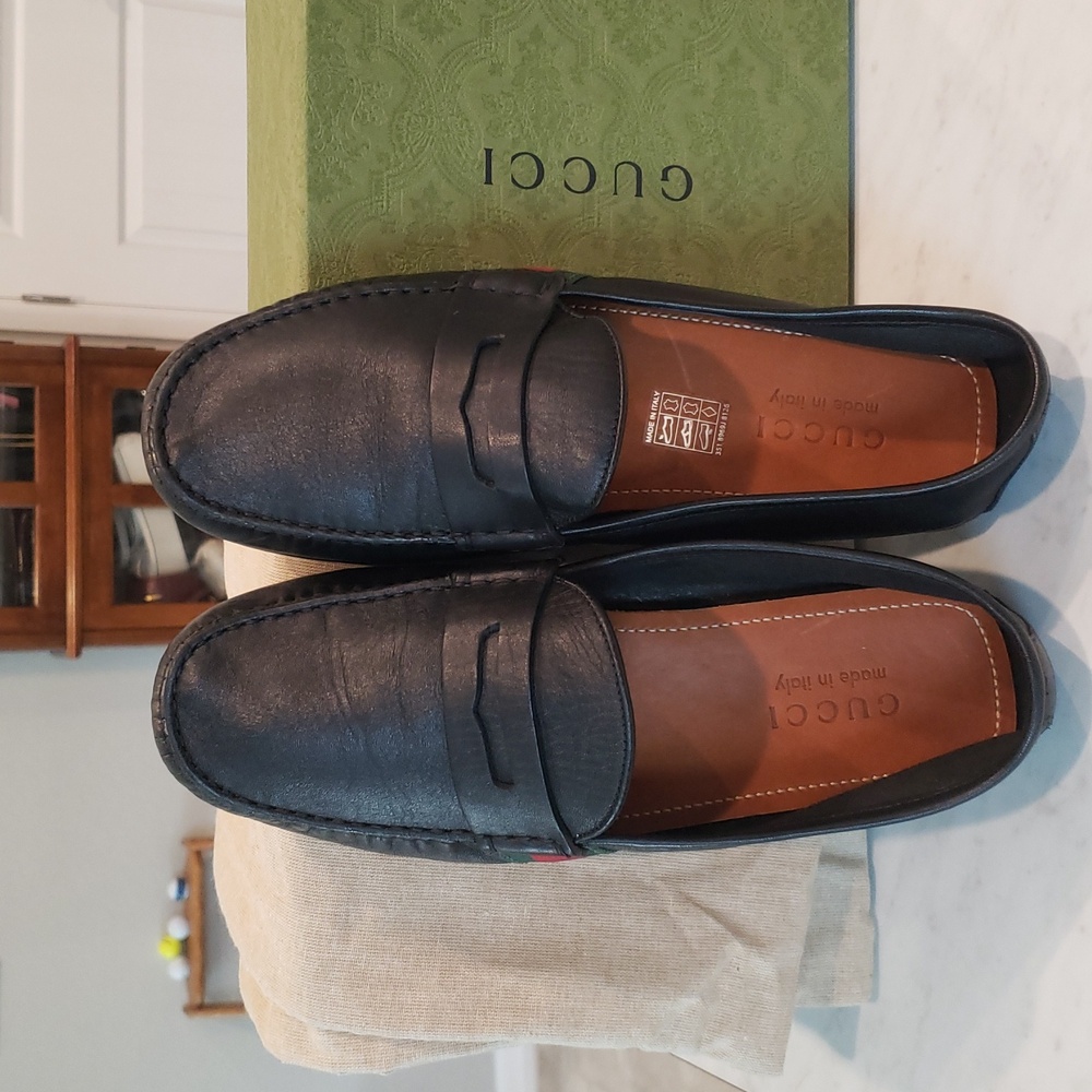Gucci Black Leather Loafers for Men Size 8.5 NWOT - Picture 5 of 10